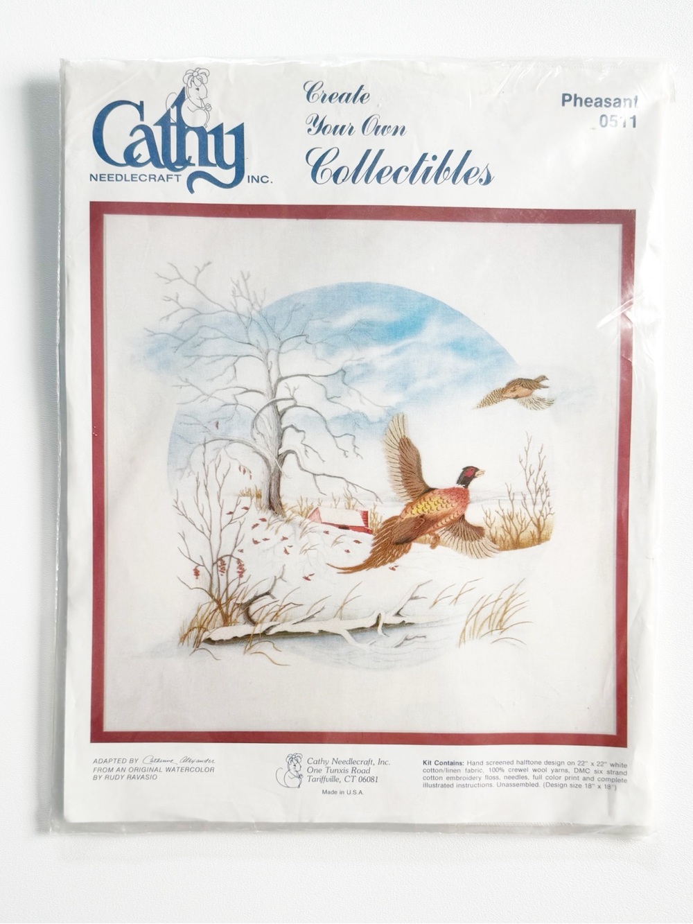 Vintage Cathy Needlecraft “Pheasant" Crewel Embroidery Kit (Model 0511)